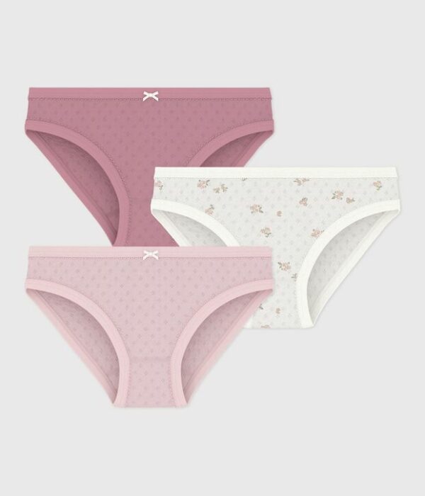 Lot de culottes enfant en coton ajouré à fleurs