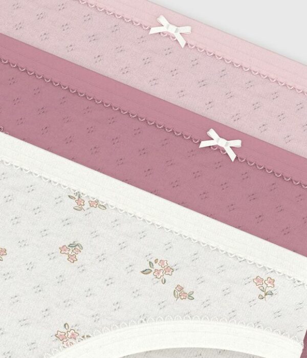 Lot de culottes enfant en coton ajouré à fleurs