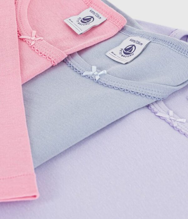 Lot de tee-shirts enfant en coton manches longues unis