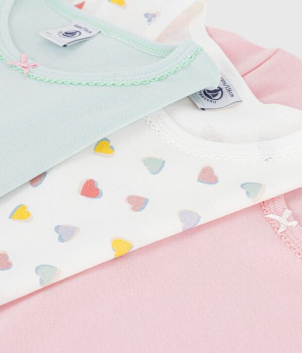 Lot de tee-shirts enfant en coton manches courtes à cœurs