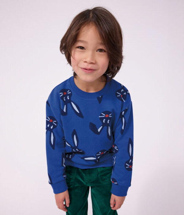 Sweatshirt enfant en coton imprimé animalier