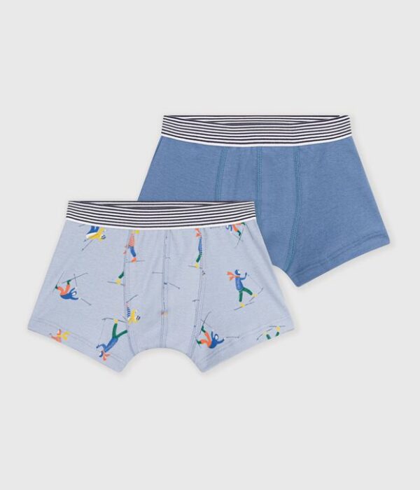 Lot de boxers enfant en coton imprimé skieurs