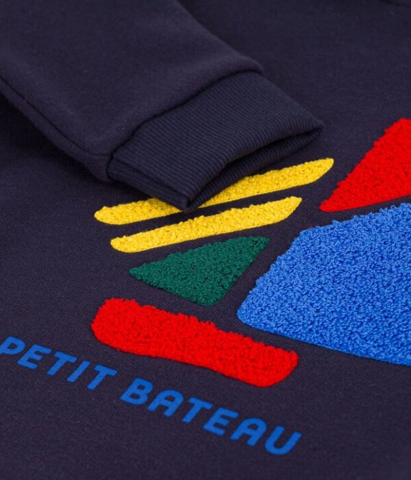 Sweatshirt à capuche enfant en coton à motif bateau