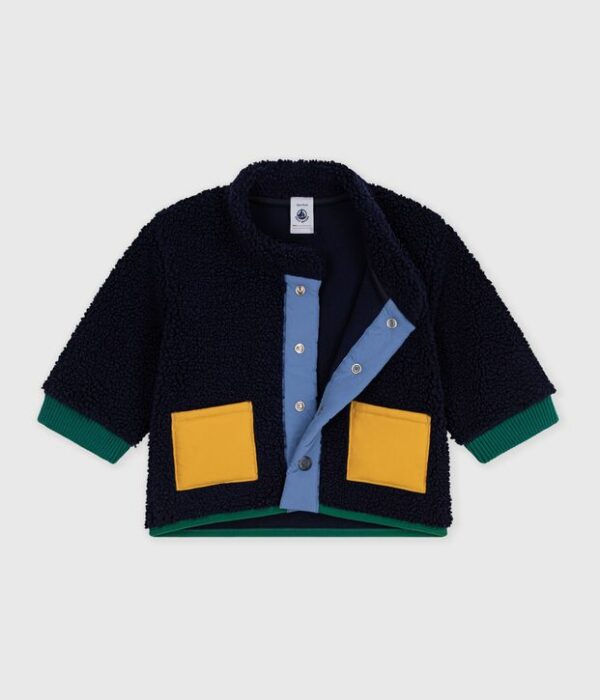 Manteau bébé ouatiné en sherpa unie