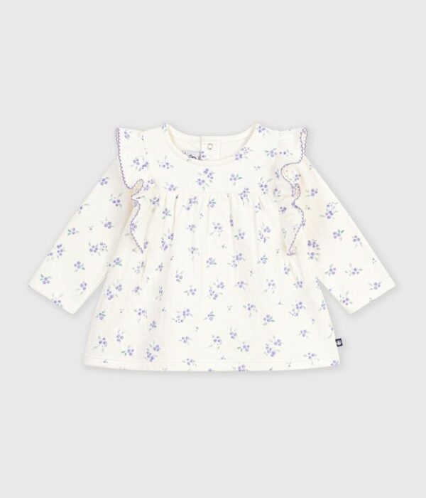 Blouse bébé en coton manches longues imprimée fleurs