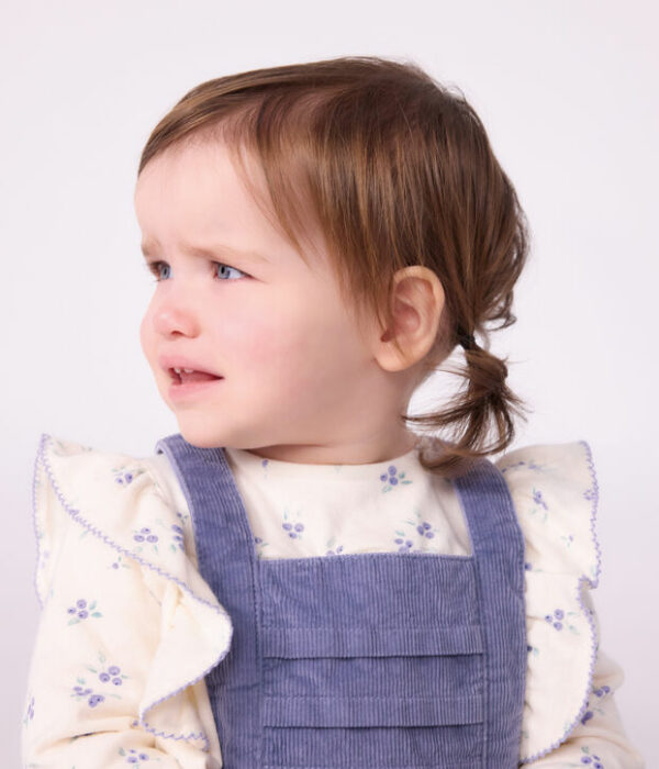 Blouse bébé en coton manches longues imprimée fleurs