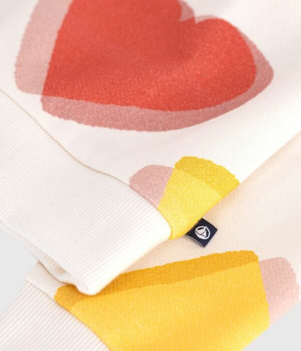 Sweatshirt enfant en coton imprimé cœurs