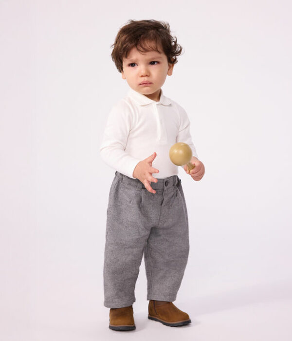 Pantalon bébé en flanelle unie