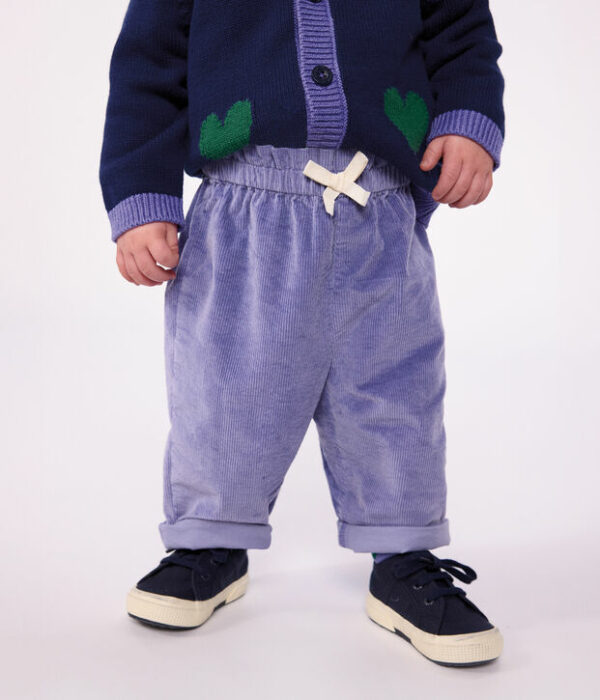 Pantalon bébé en velours uni