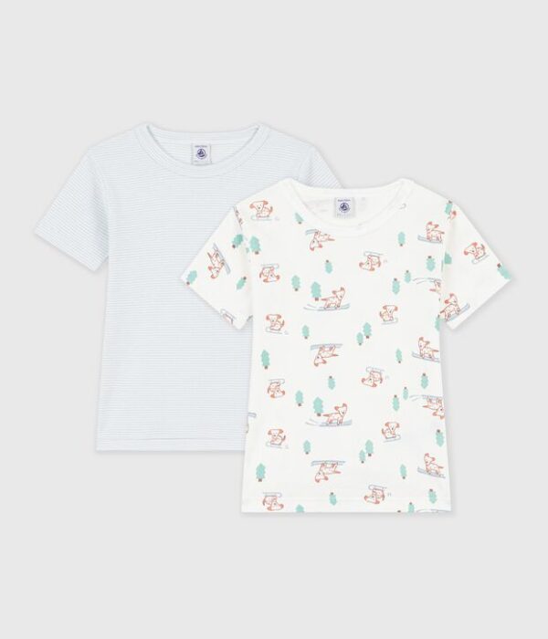 Lot de tee-shirts enfant en coton manches courtes imprimé chiens