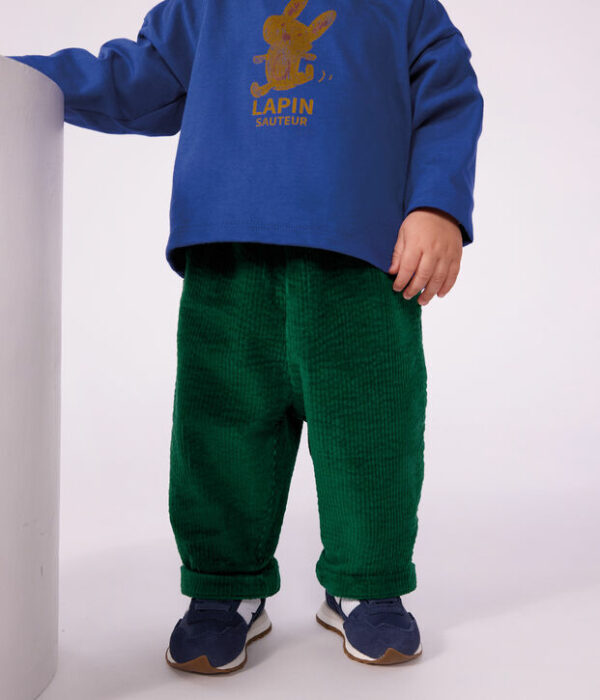 Pantalon bébé en velours uni