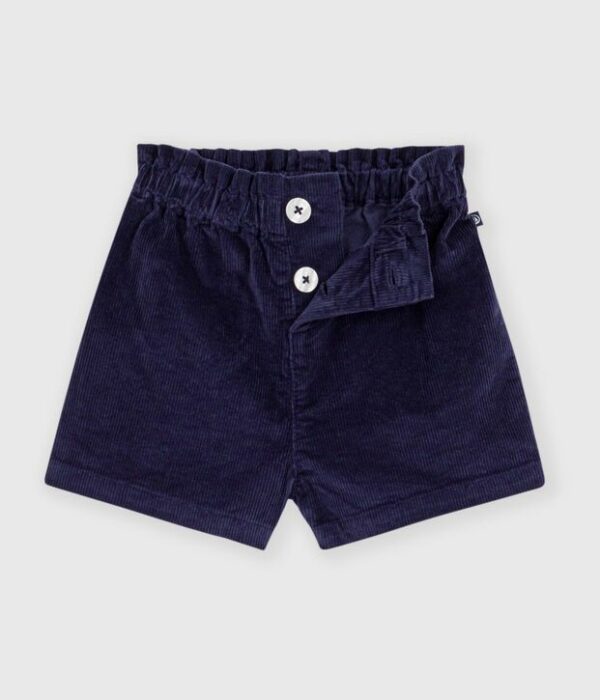 Short bébé en velours uni