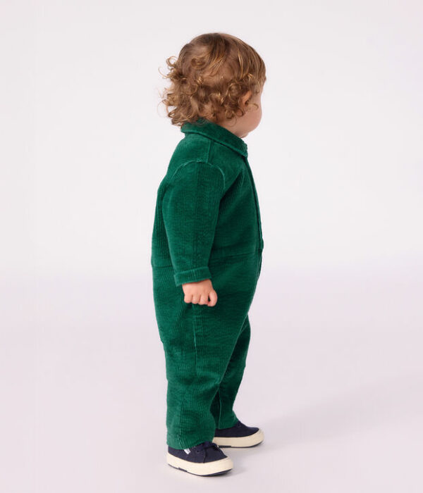 Combinaison longue bébé en velours uni