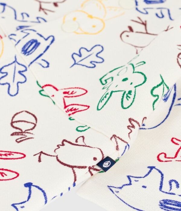 Combinaison longue bébé en coton imprimé animaux
