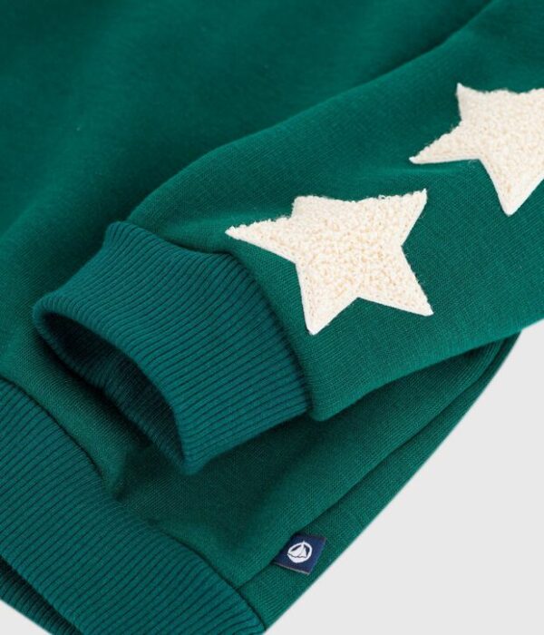 Sweatshirt bébé en coton uni et ses badges étoiles