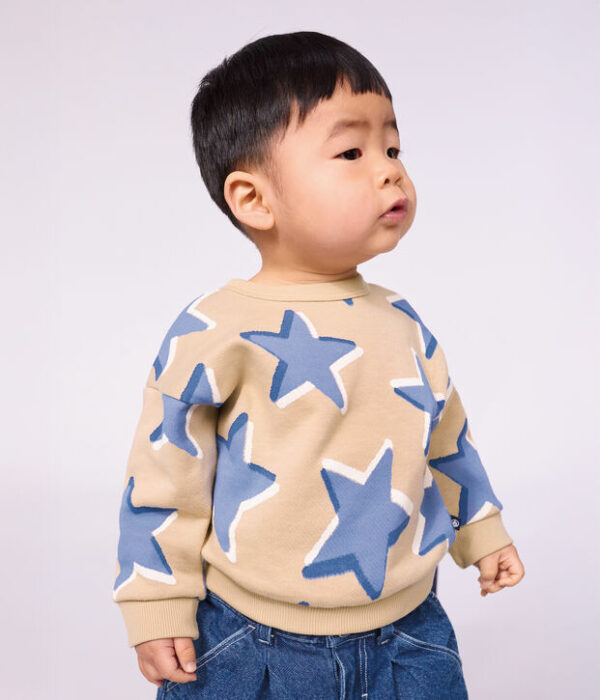 Sweatshirt bébé en coton imprimé étoiles