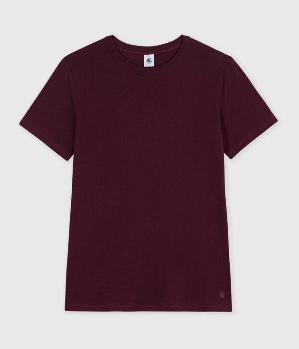 Tee-shirt femme en coton manches courtes uni