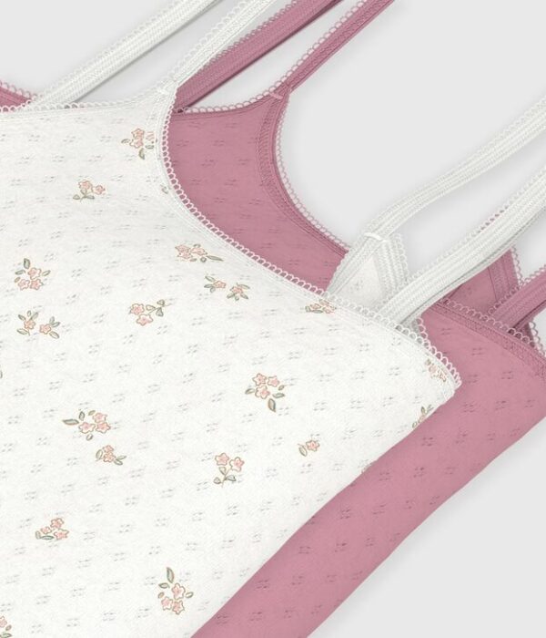 Lot de chemises à bretelles femme en coton ajouré à fleurs