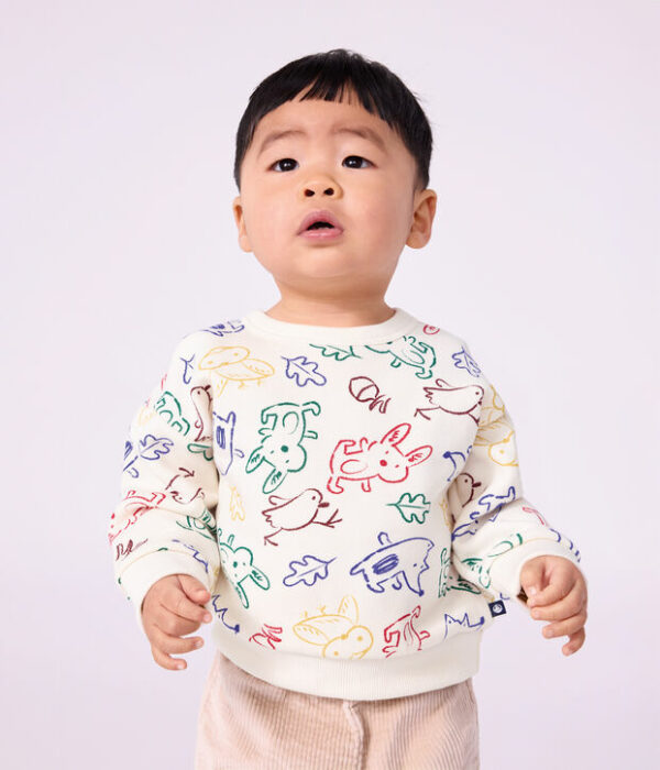 Sweatshirt bébé en coton imprimé animalier