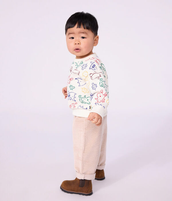 Sweatshirt bébé en coton imprimé animalier