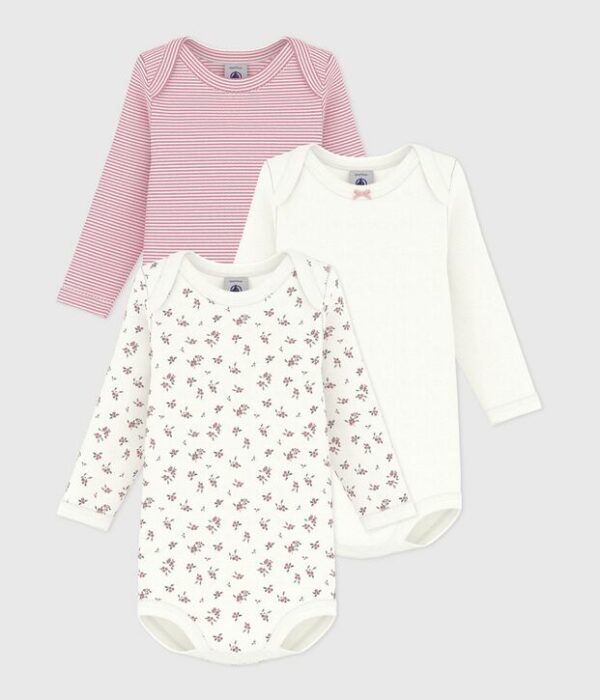 Lot de bodies manches longues en coton imprimé myrtilles bébé