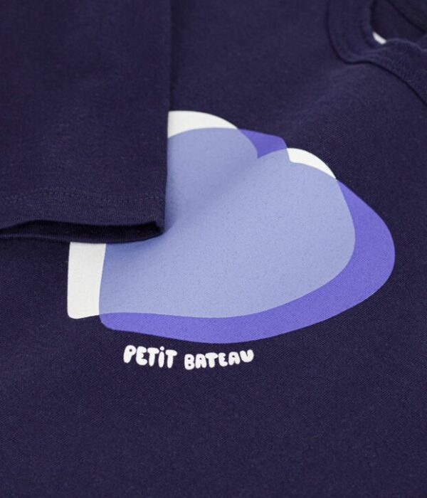 Tee-shirt bébé en coton manches longues uni à motif