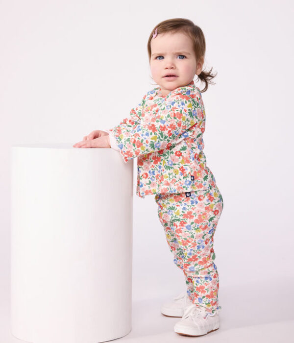 Cardigan bébé en coton imprimé fleurs