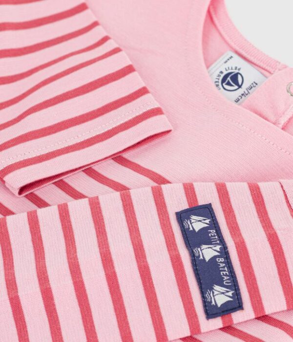 Tee-shirt bébé en coton manches longues à rayures