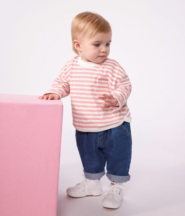 Tee-shirt bébé en coton manches longues à rayures