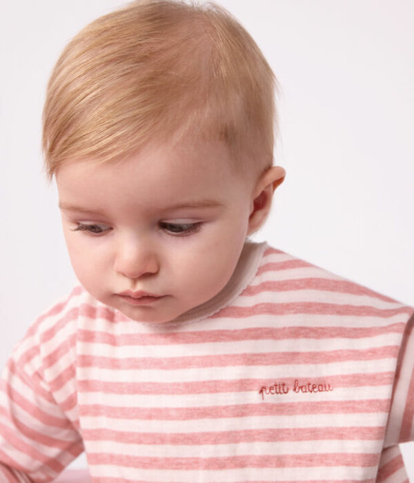 Tee-shirt bébé en coton manches longues à rayures