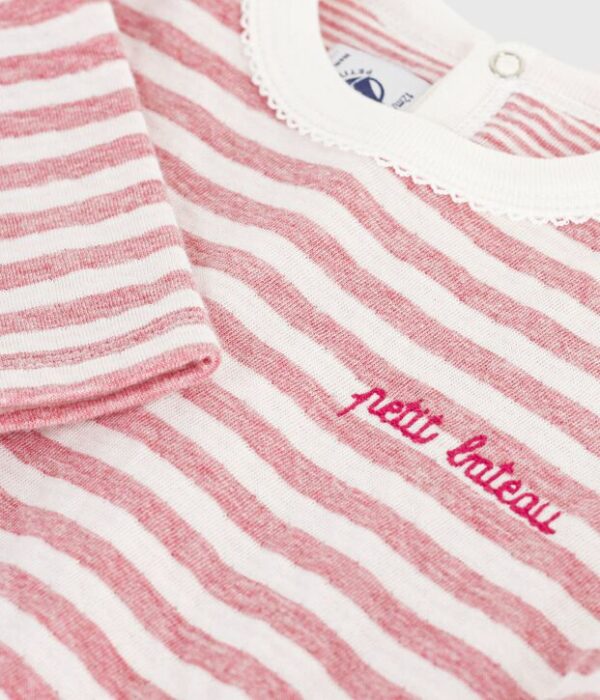 Tee-shirt bébé en coton manches longues à rayures