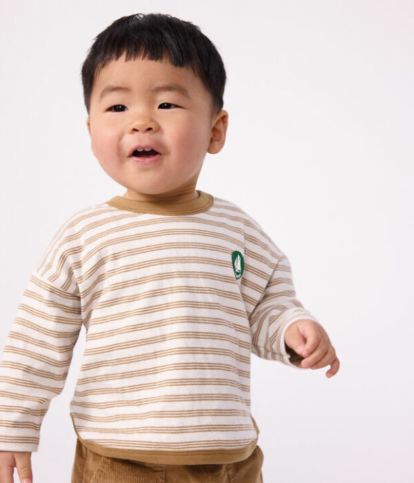 Tee-shirt bébé en coton manches longues à rayures