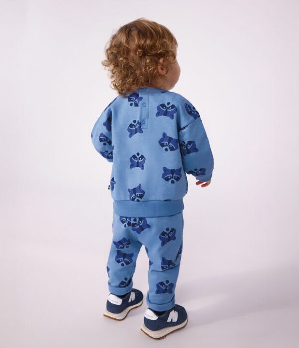 Ensemble sweatshirt et pantalon bébé en coton imprimé animalier