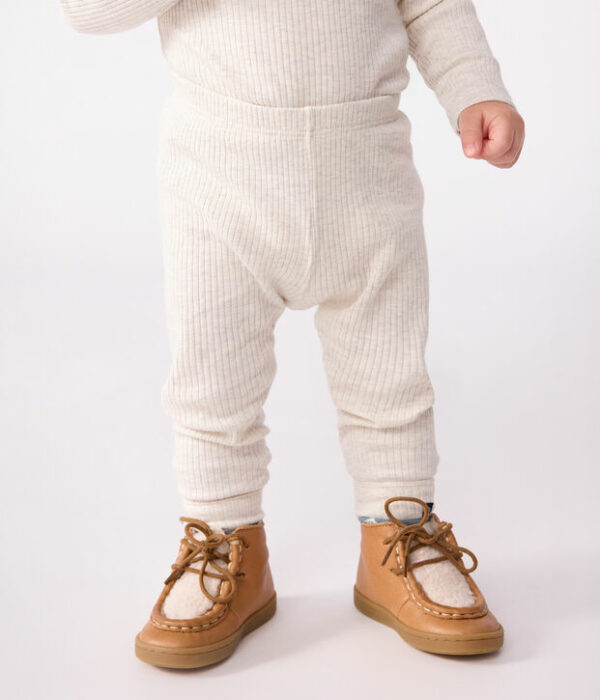Legging bébé en coton côtelé uni