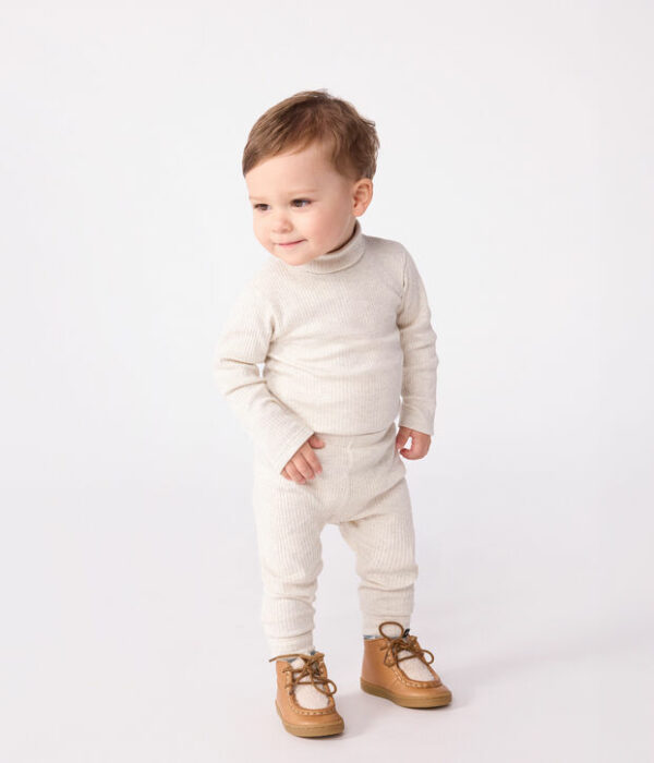 Legging bébé en coton côtelé uni