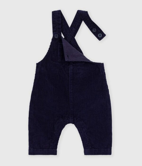 Salopette bébé en velours jambes longues unie