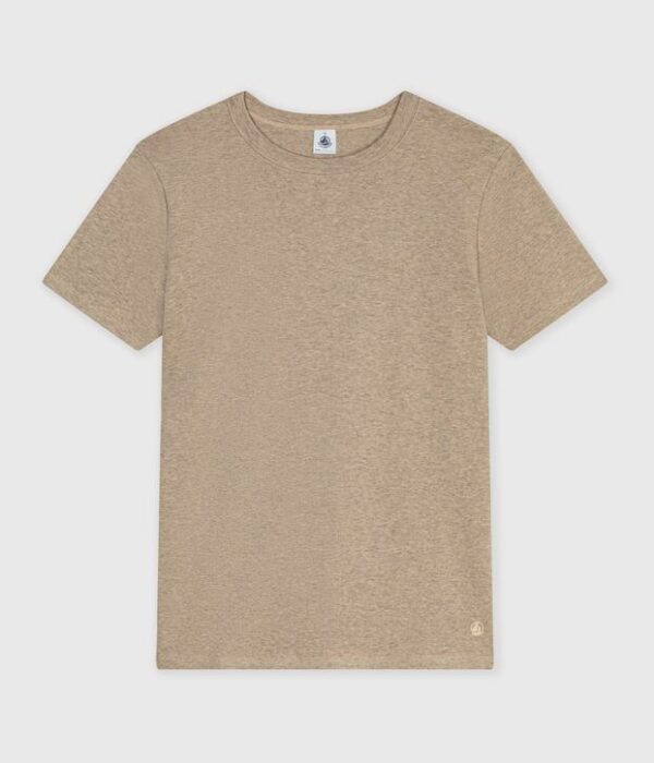 Tee-shirt femme en coton manches courtes uni