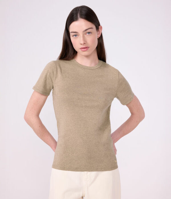 Tee-shirt femme en coton manches courtes uni