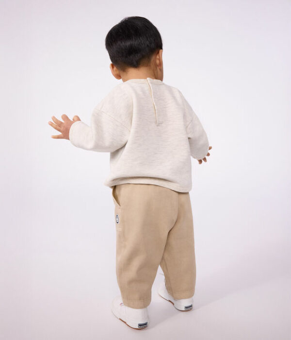 Sweatshirt bébé en coton uni et motif bateau