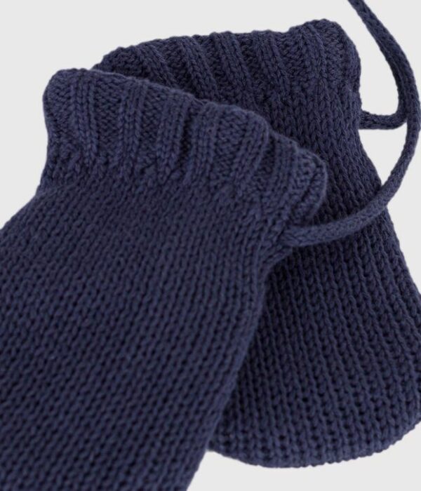 Moufles bébé en tricot unies doublées polaire
