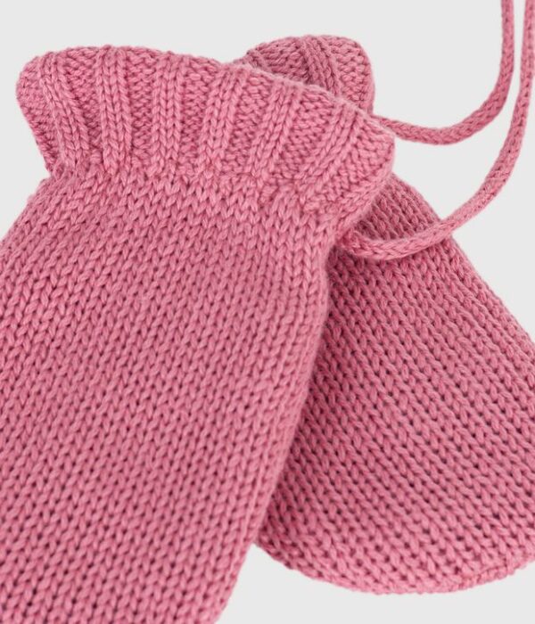 Moufles bébé en tricot unies doublées polaire