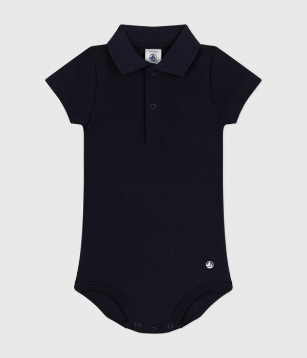 Body manches courtes bébé col polo en coton