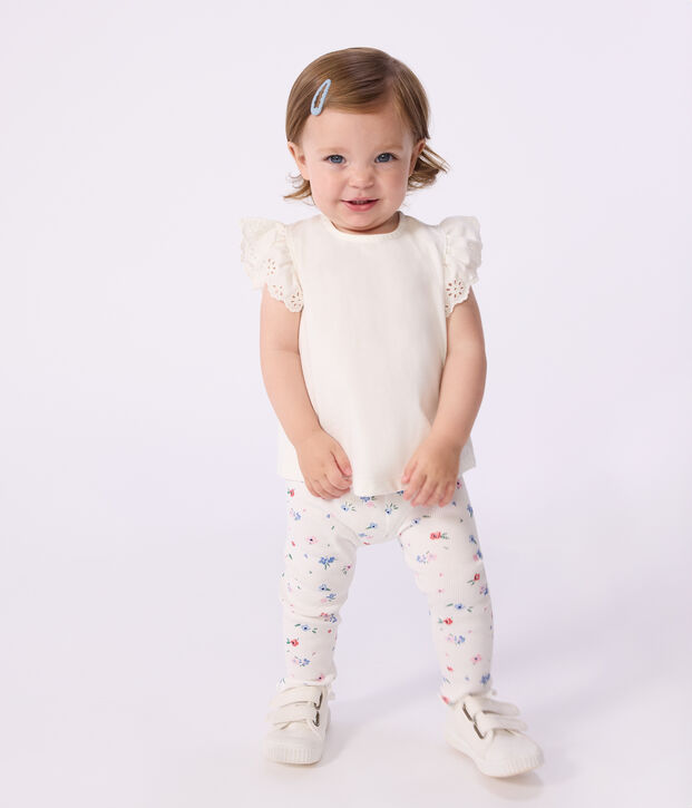 Tee-shirt bébé en coton à manches courtes, uni – Image 3