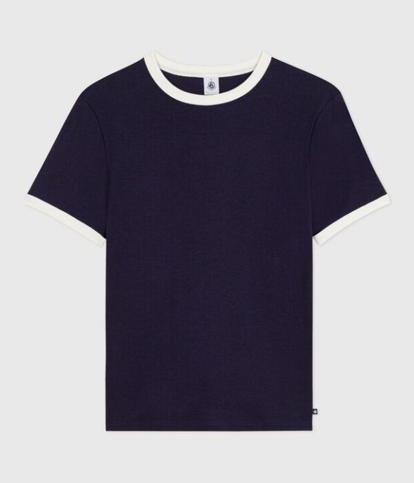 Tee-shirt femme en coton manches courtes uni