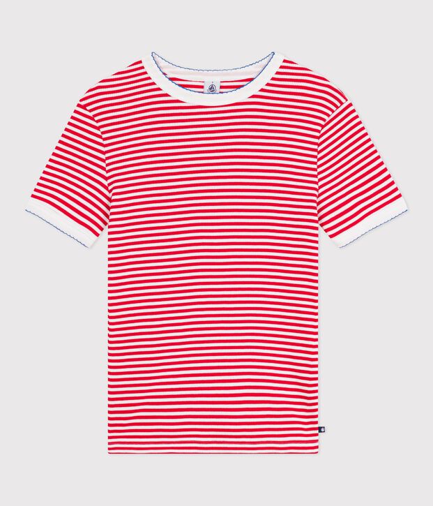 Tee-shirt femme en coton manches courtes à rayures