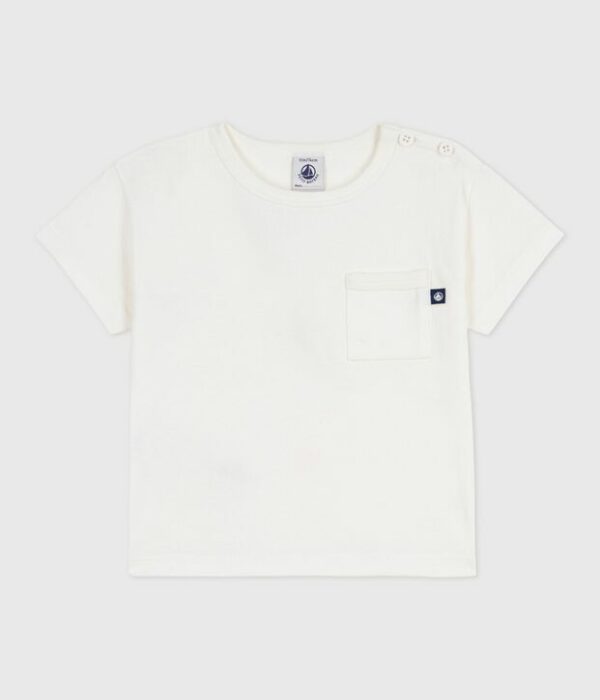 Tee-shirt bébé en coton à manches courtes, uni